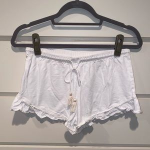 Gilligan & O’Malley White Ruffle PJ Shorts